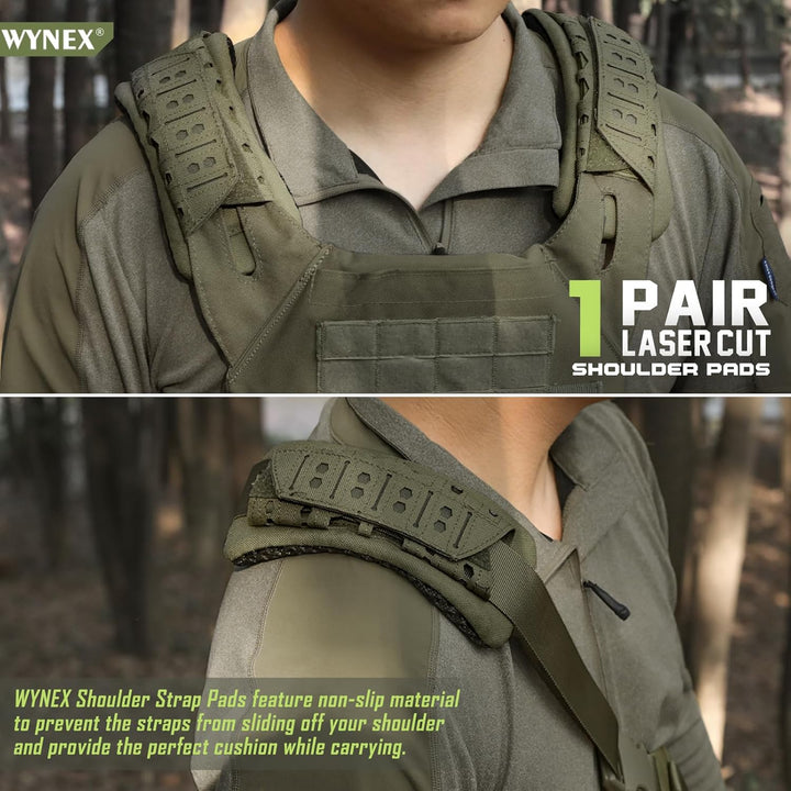 WYNEX Schultergurt Pad mit Vest Carrier, 2 Pack Rucksack Strap Cushion Pads Bag Strap Soft Mesh Pads