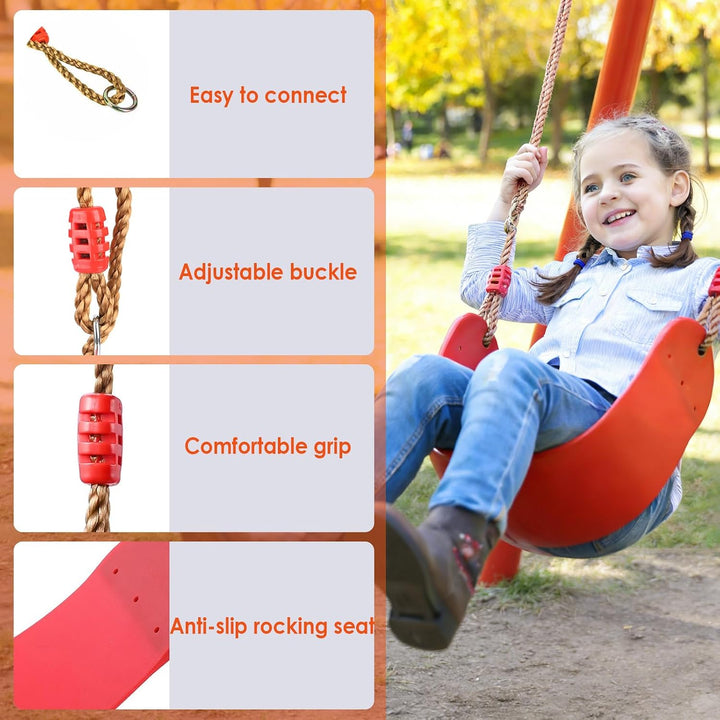 Kinderschaukel Outdoor,Schaukelsitz mit verstellbarem Seil und 2 Verschluss,weichen Bord U-Schaukel