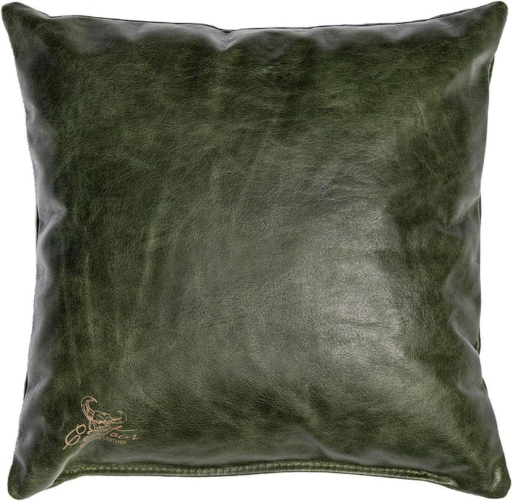 Centaur - Deko Lederkissen 40 x 40 cm für Sofa oder Schlafzimmer smaragdgrün - Echt Leder Kissen Ech