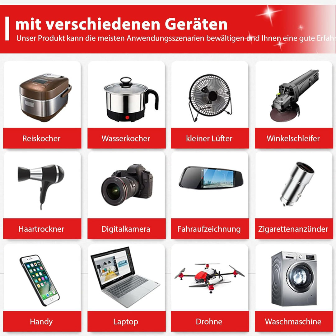 Wechselrichter Spannungswandler DC 12V / 24V auf AC 230V Modifizierte Sinuswelle Inverter 2000W mit