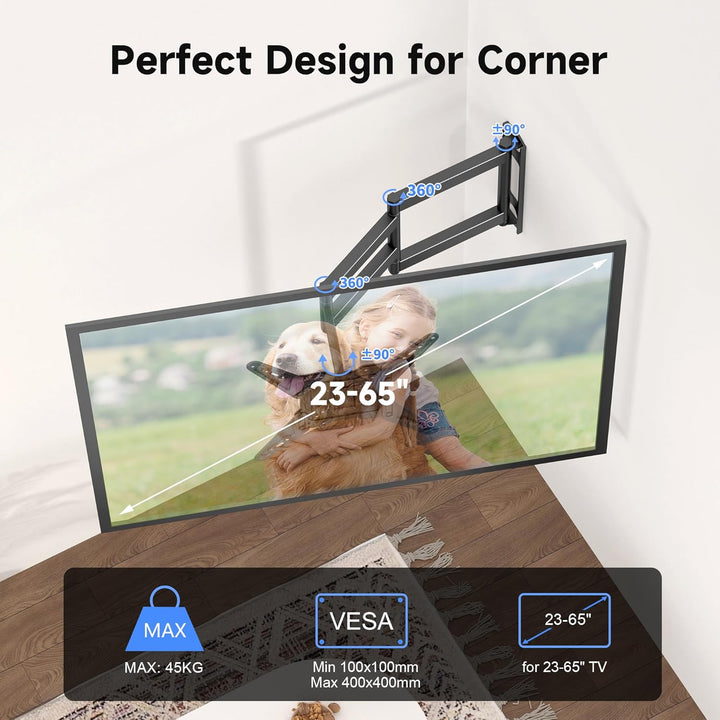 XINLEI TV Wandhalterung mit 748 mm Verlängerung für die meisten 23-65 Zoll grossen Flachbildschirme