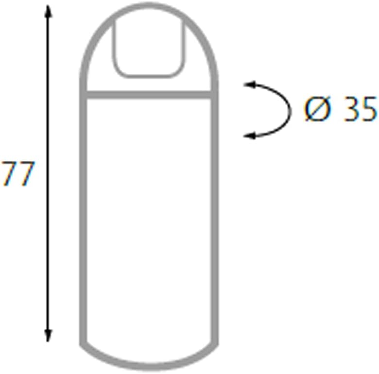 King Home p1592050 Abfalleimer aus Stahl mit Öffnung zum Schieben, 50 Liter, silber, Ø 35 x 77H Ø 35