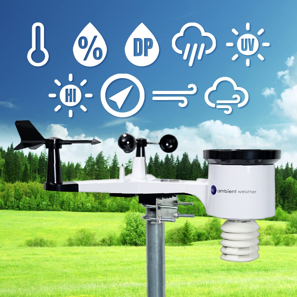 Ambient Weather WS-2902A Smart WiFi Wetterstation mit Fernüberwachung und Alarmen
