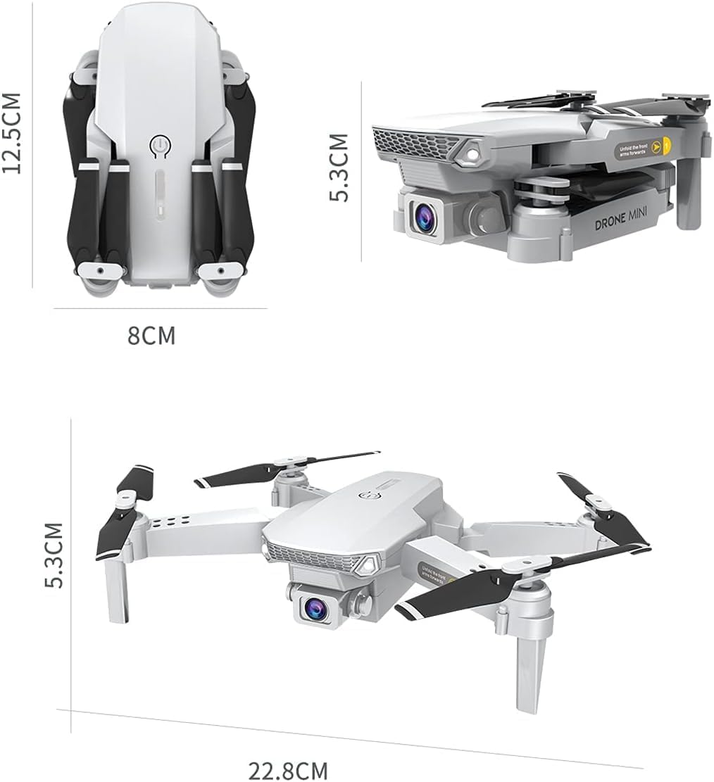 OBEST Drohne mit Kamera 4K, Faltbare RC Quadcopter, Optical Flow, 2 Akkus, One Key Start/Landen, 3D