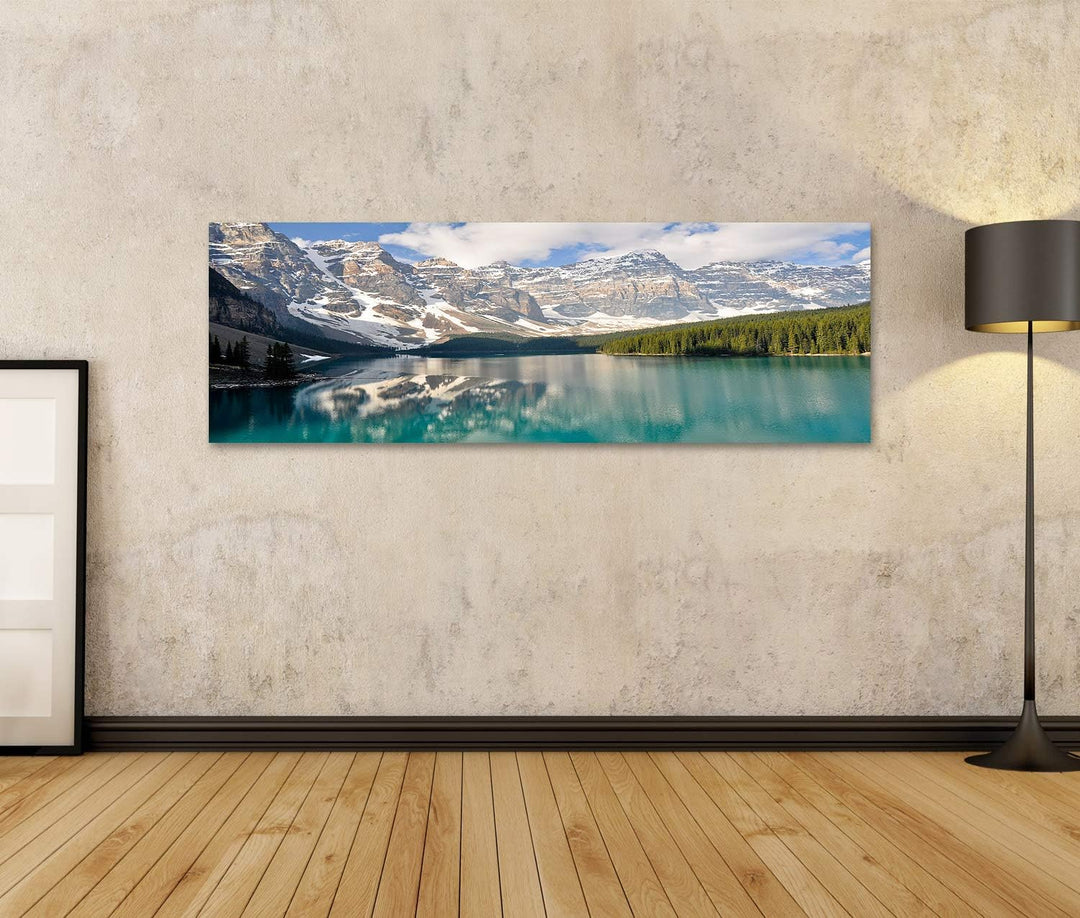 islandburner Bild auf Leinwand Moraine Lake Rocky Mountains Kanada Bilder Wandbilder Poster Leinwand