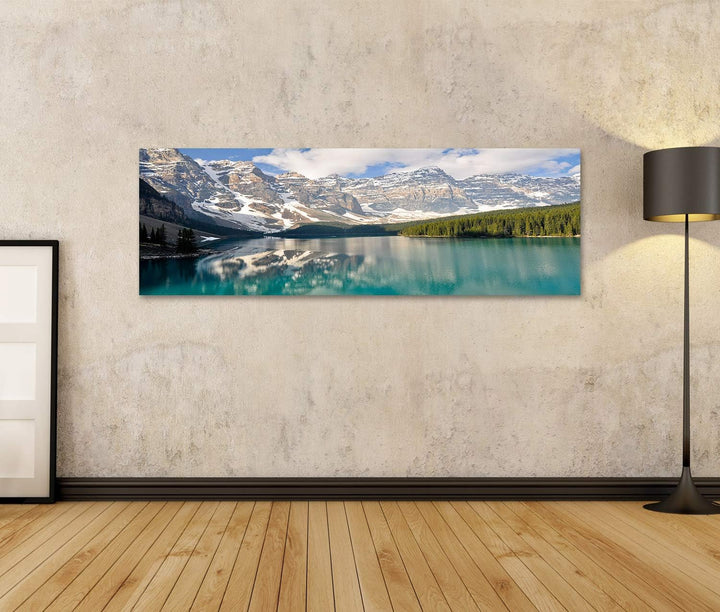 islandburner Bild auf Leinwand Moraine Lake Rocky Mountains Kanada Bilder Wandbilder Poster Leinwand