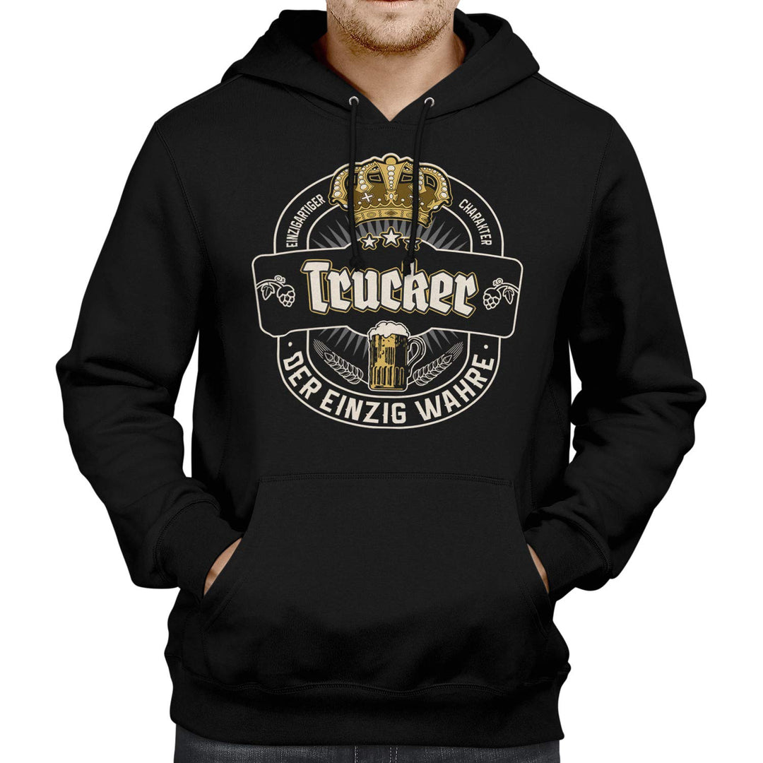 Fashionalarm Herren Kapuzenpullover - Der einzig wahre Trucker | Fun Hoodie mit Spruch als lustige G