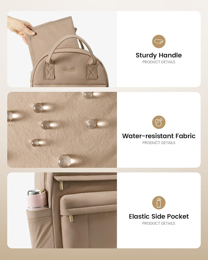 LOVEVOOK Wickelrucksack Gross Baby Wickeltasche Rucksack mit Wickelauflage Diaper Bag mit Kinderwage