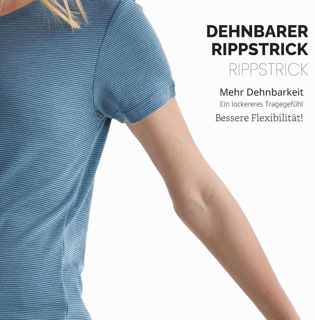 Merino Protect 100% Merino Wolle Shirt Damen Kurzarm Rundhals Wolle Unterhemd Geruchsresistenz Funkt