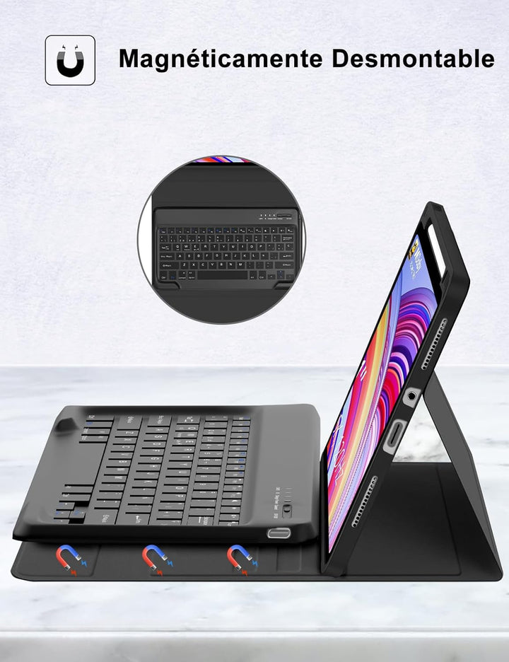 Tastatur für Redmi Pad Pro 12.1 | Schutzhülle Redmi Pad Pro mit Tastatur 2024 [Spanisch Ñ], kabellos
