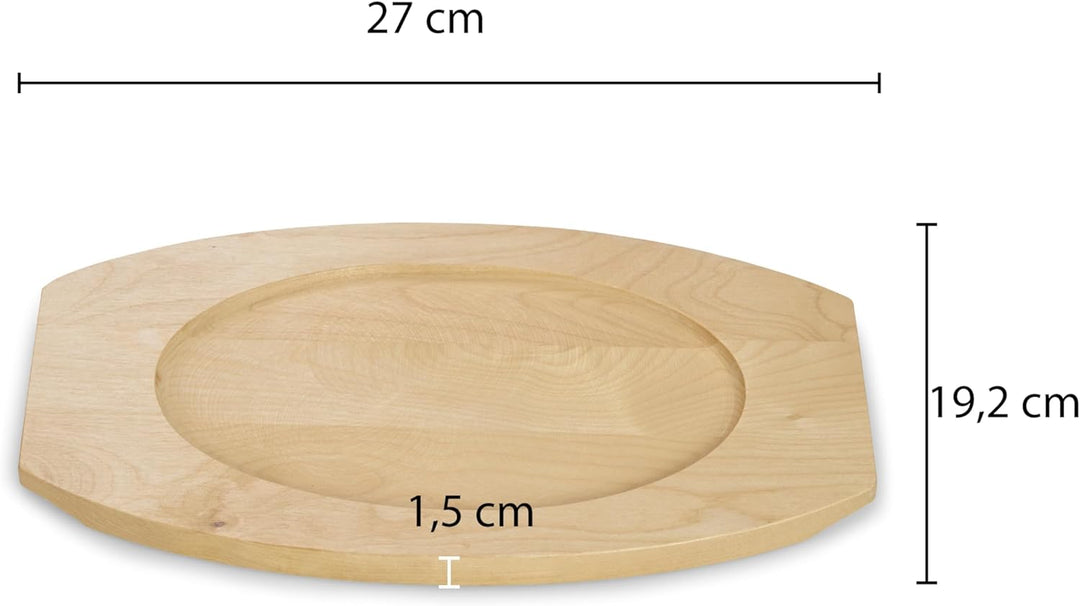ECHTWERK Servierpfanne aus Gusseisen mit Grillstreifen und Servierbrett, Abnehmbarer Griff, Bereits