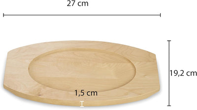 ECHTWERK Servierpfanne aus Gusseisen mit Grillstreifen und Servierbrett, Servierpfännchen, Abnehmbar