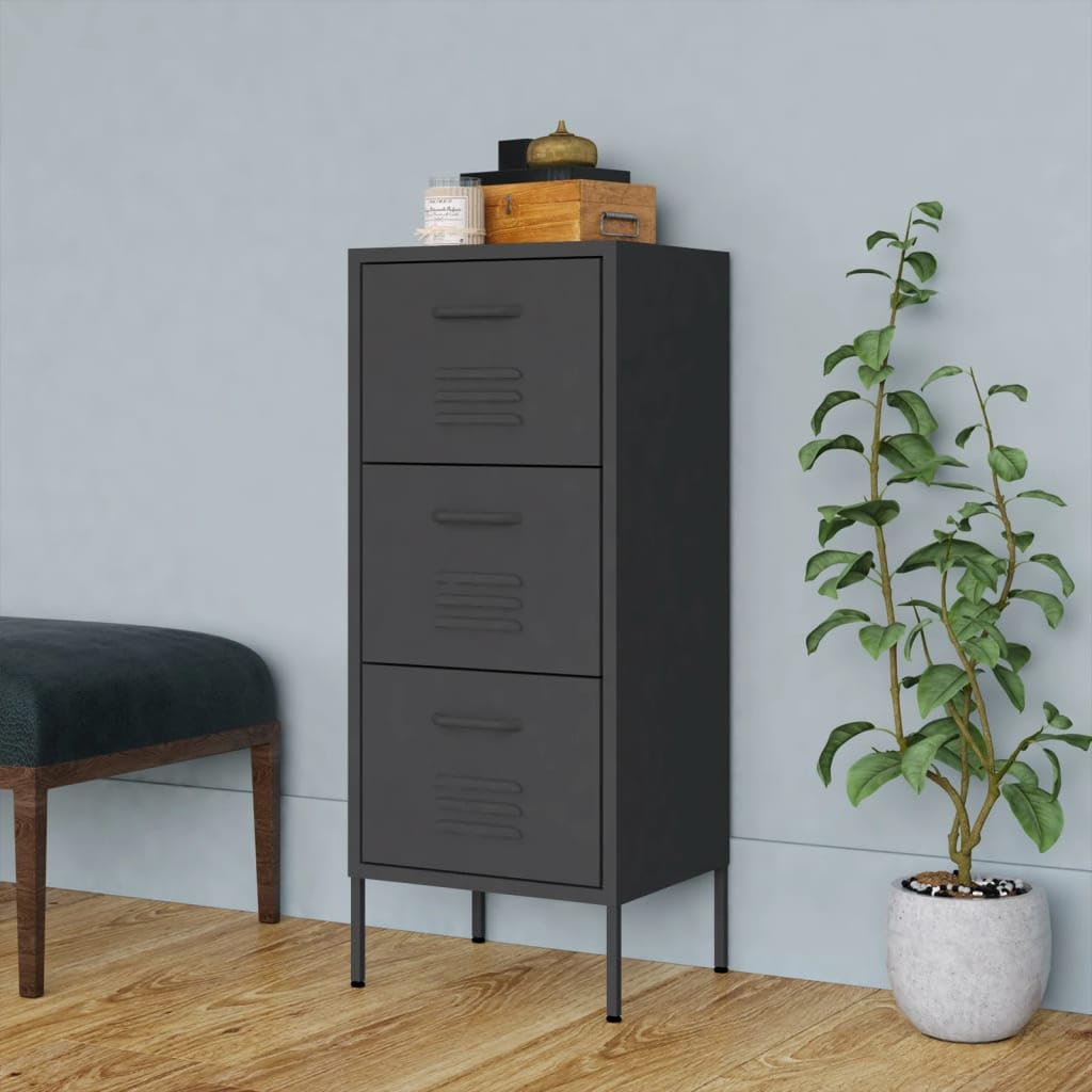 Aktenschränke mit 3 Schubladen, vertikaler Metallschrank, freistehend, Küche, Speisekammer, Aufbewah