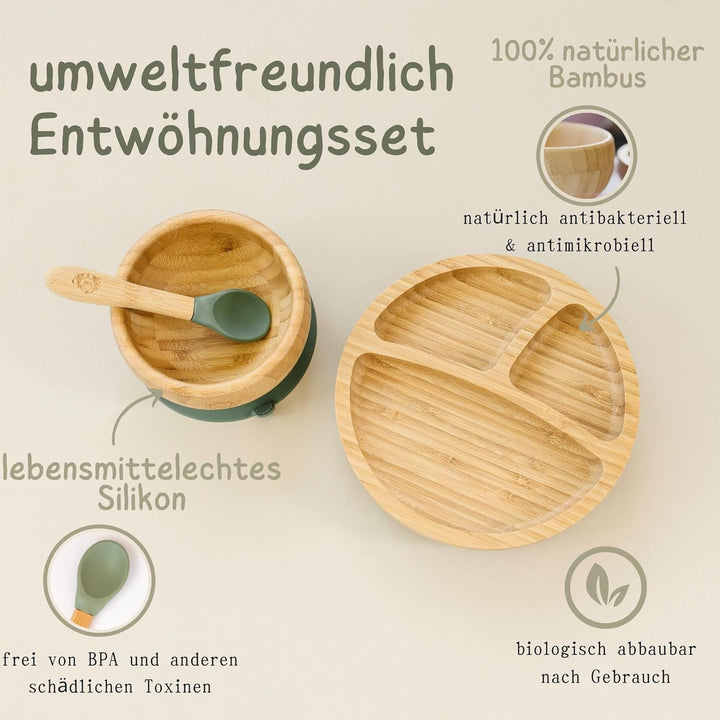 Bubba Bear Kindergeschirr-Set | Kinderteller mit Saugnapf | Geschirrset für Kleinkinder | Unterteilt