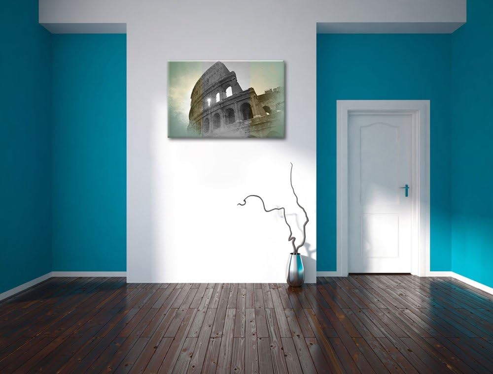 antikes Kolosseum in Rom schwarz/weiss Format: 100x70 auf Leinwand, XXL riesige Bilder fertig gerahm