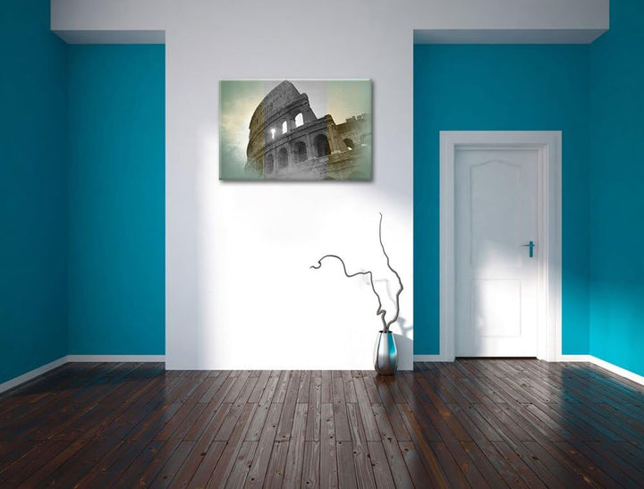 antikes Kolosseum in Rom schwarz/weiss Format: 100x70 auf Leinwand, XXL riesige Bilder fertig gerahm