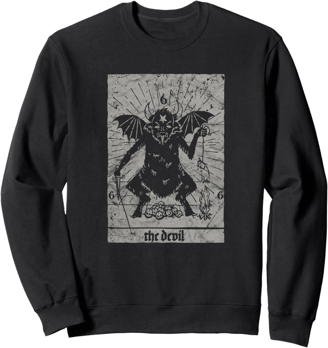 Vintage Okult Baphomet – Tarotkarte Satanic Horror T-Shirt Sweatshirt