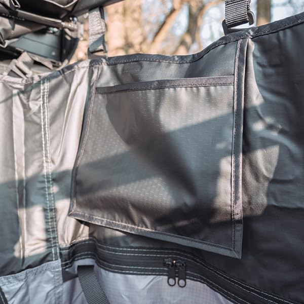 CAMPWERK Duschzelt – Höhenverstellbar (175-215 cm) mit Regenhaube, LED-Beleuchtung – Perfekt für Cam