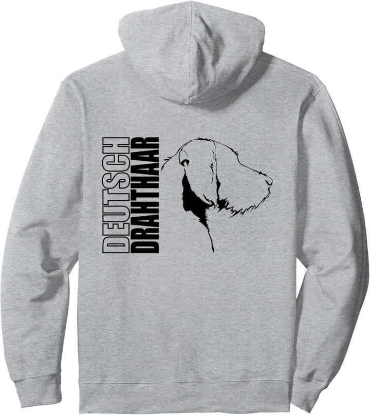 Deutsch Drahthaar Profil Jagdhund Hunderasse Hund Hunde Pullover Hoodie