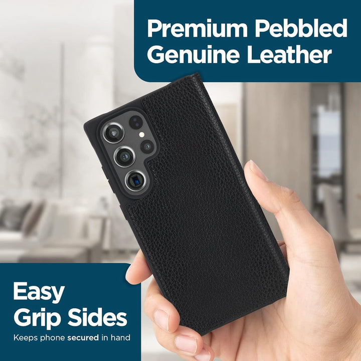 Case-Mate Wallet Echtleder Bookcase kompatibel mit Samsung Galaxy S23 Ultra Hülle Leder [3,6 m Falls