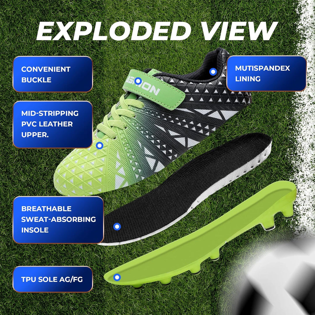 ASHION Fussballschuh Kinder Fussballschuhe Footballschuhe Outdoor Athletic Soccer Schuhe 29 EU B Bla