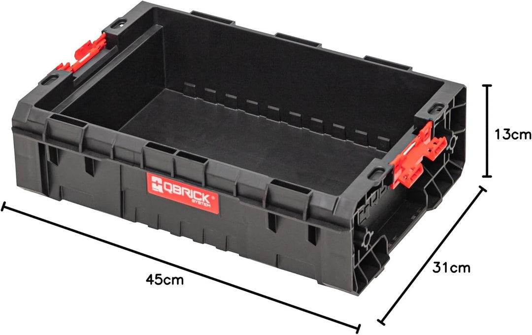 Qbrick System Werkzeugkoffer Werkzeugkasten Leer Werkzeugkiste Box Behälter PRO Box 130 2.0 Schwarz