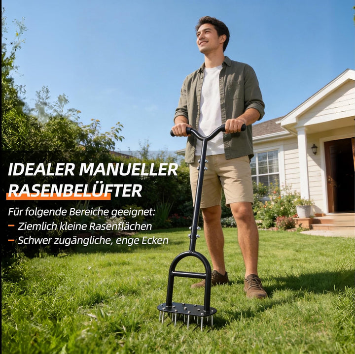 Rasenlüfter, Aerifizierer für Rasen und Rasenbelüfter, Manueller Rasenspecht und Vertikutierer mit S