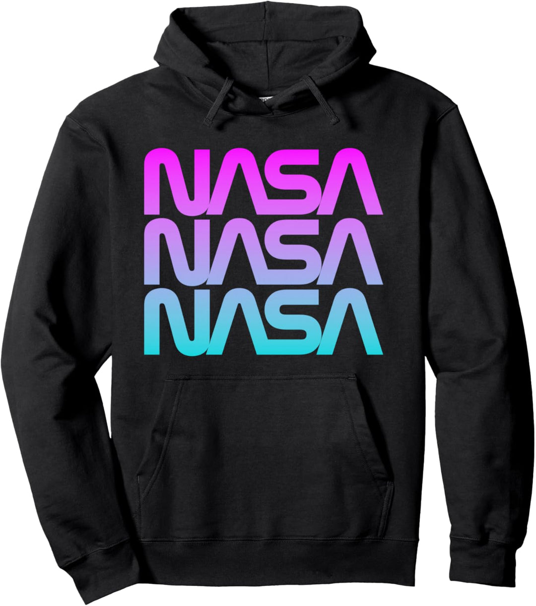 70er 80er Jahre Retro Vintage NASA Wurm Retro NASA Pastellverlauf Pullover Hoodie