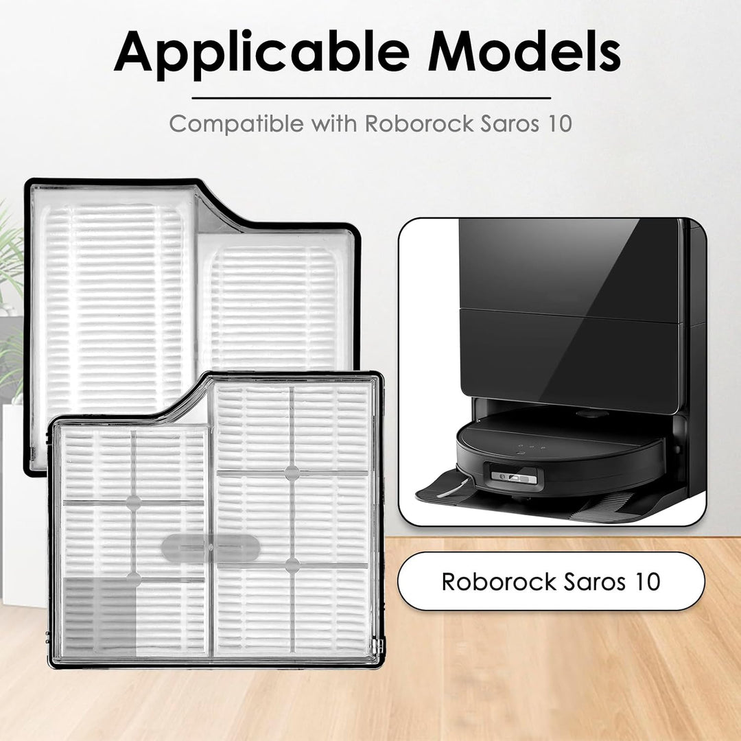 (5 Stück) Saros 10 Ersatz HEPA Filter kompatibel mit Roborock Saros 10 Roboter-Staubsauger, Filterzu