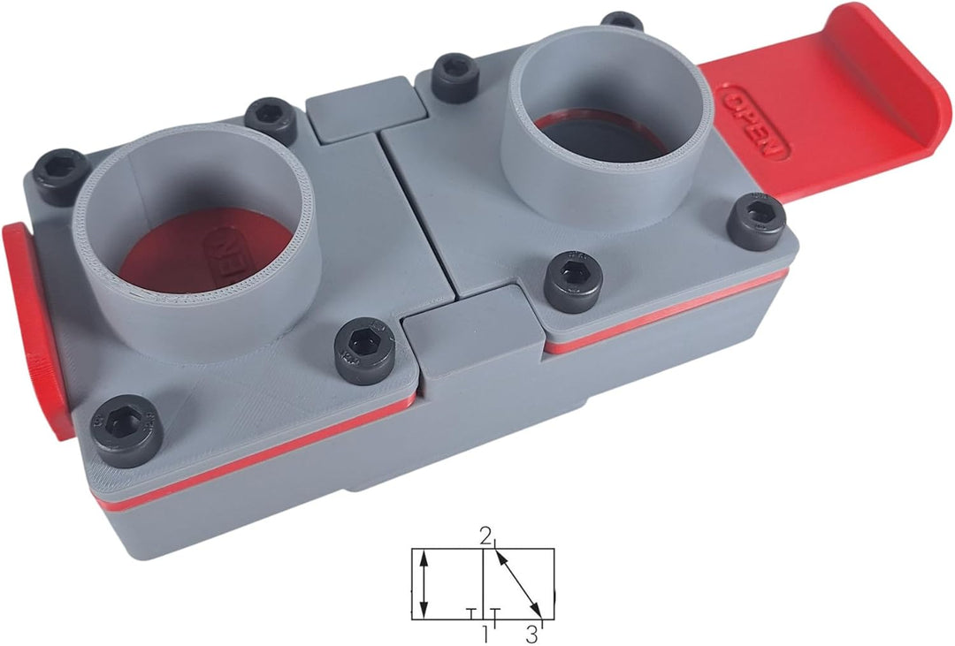 GENERISCH 2/3 Wegeventil für Absauganlage | Durchmesser 50mm | BlastGate DN 50 mit manuellem Sperrsc