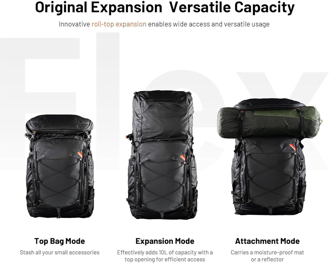 PGYTECH OnePro Flex 50L Rucksack Wasserdicht + Grösse L Kamera Einsatztasche,Kamerarucksack Set für