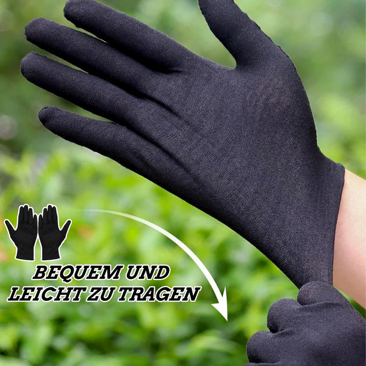 12 Stück Baumwollhandschuhe Schwarz, Dünne Baumwollhandschuhe für Handpflege und Schmuckuntersuchung