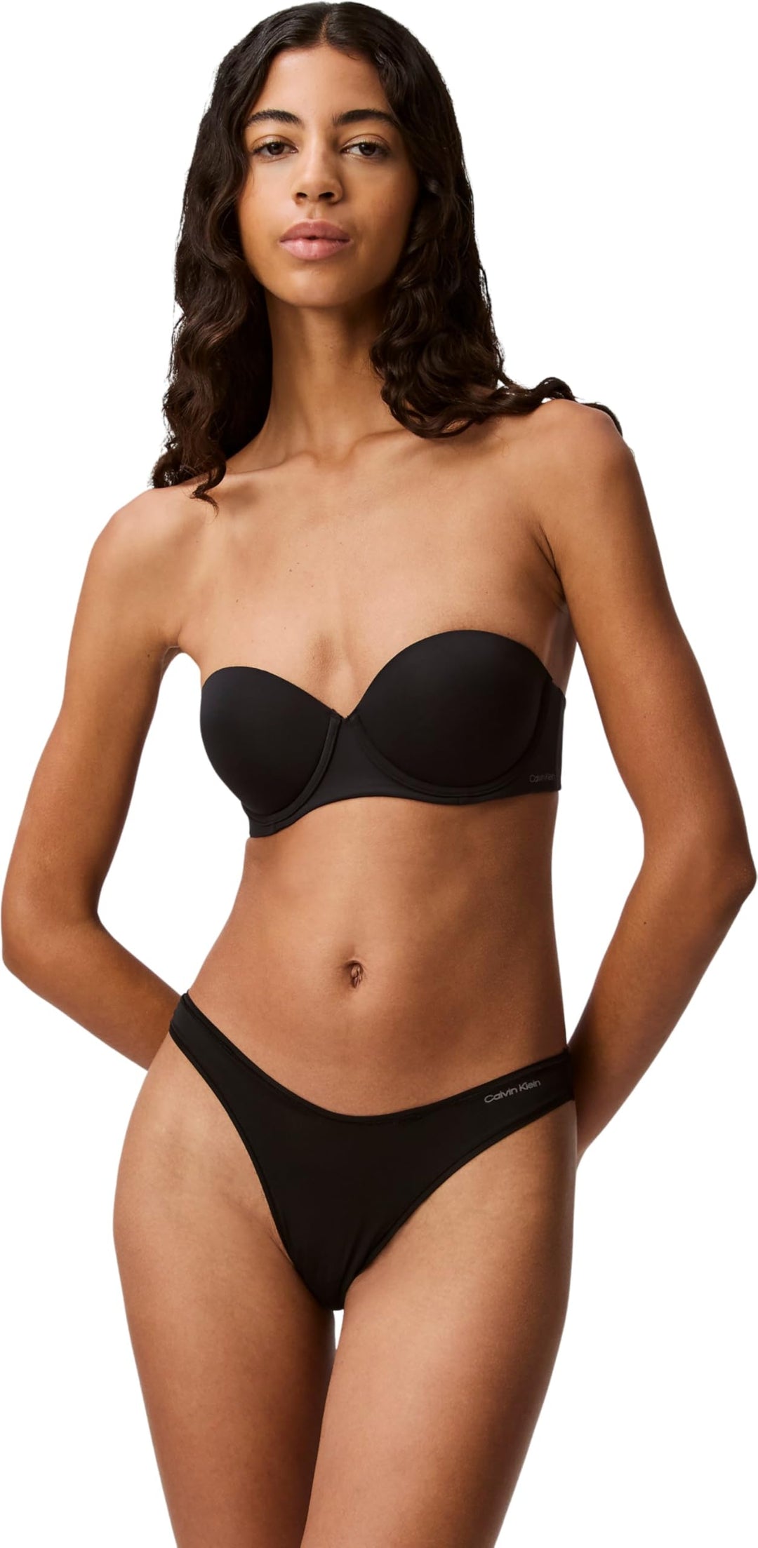 Calvin Klein Damen Trägerloser BH Push-Up, Schwarz (Black), 70DD (32DD)