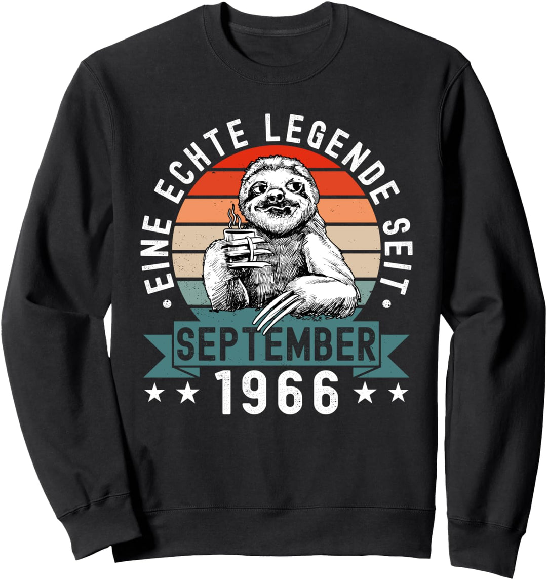 Faultier Geburtstag September 1966 Geboren Jahrgang 1966 Sweatshirt