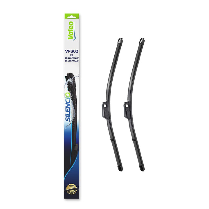 Valeo Silencio VF302 Wischerblatt 574303 Vorderansicht: 550mm 550mm Menge Set 2 Einheiten Fahrerseit