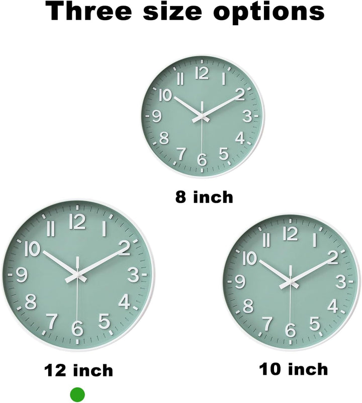 HZDHCLH 30cm Lautlos Wanduhr Schleichende Sekunde mit Arabisch Ziffer ohne Ticken für Dekoration Woh