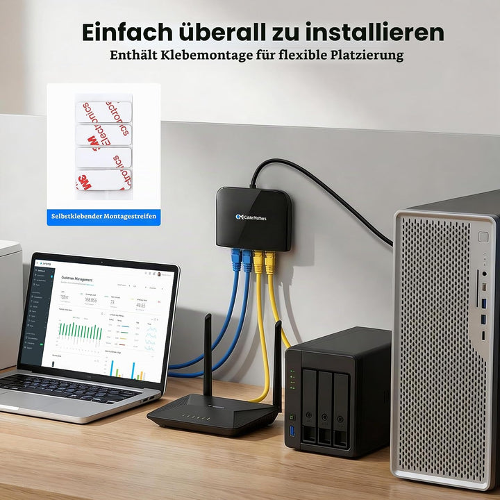Cable Matters USB C auf 4-Port Gigabit Ethernet Switch (USB C auf LAN Splitter, USB C Ethernet Verte