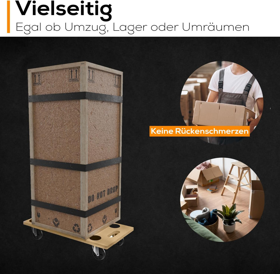 Tronitechnik® Rollbrett TT-RB 02 Set (2 Stück) Transportroller rutschfest je 200 kg Tragfähigkeit,Mö