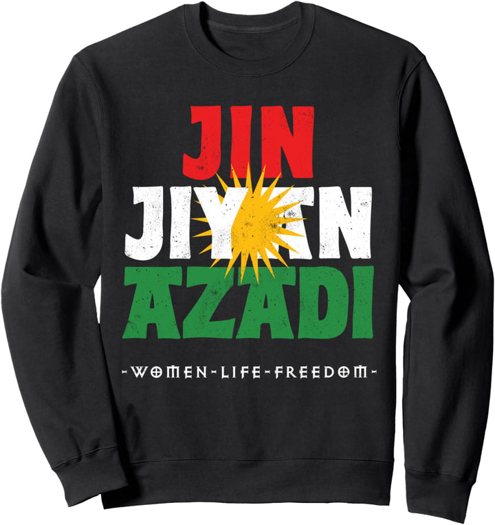 Kurdische Flagge, JIN JIYAN AZADI, kurdische Frauen, Free Kurdistan Sweatshirt