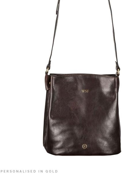 Maxwell Scott Hochwertige Leder Bucket Bag Handtasche Palermo in Dunkelbraun, Dunkelbraun