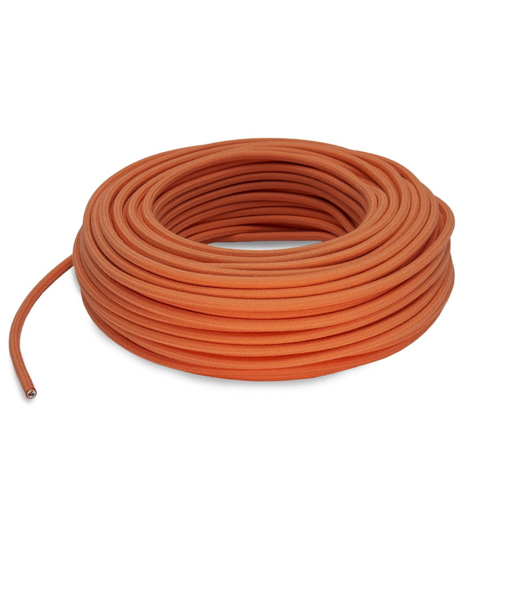 Textilkabel für Lampe, Stoffkabel 3-adrig (3x0,75mm²) - Gelb Mandarine. Made in Italy (10 METER), 10