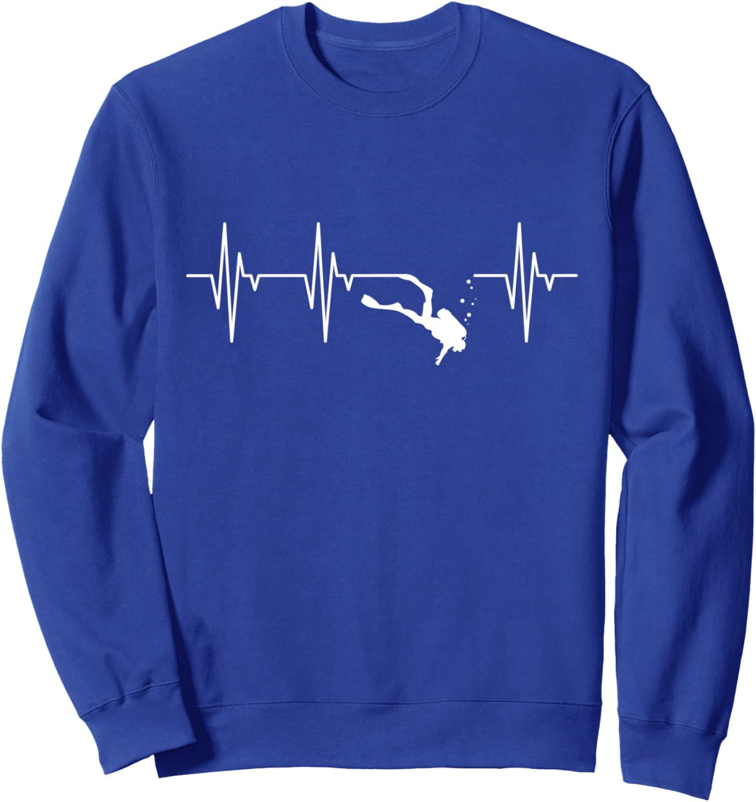 Tauchen Herzschlag Marine Scuba Diver Aquatic Ocean Dive Sweatshirt