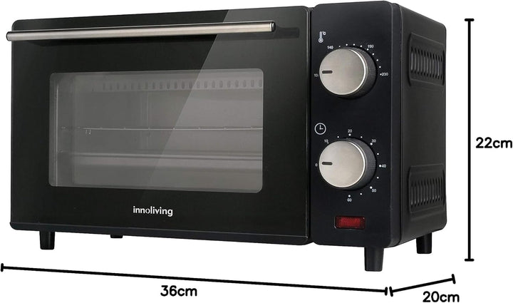 Elektroofen 10 Liter mit Thermostat und Innoliving INN-790 Timer