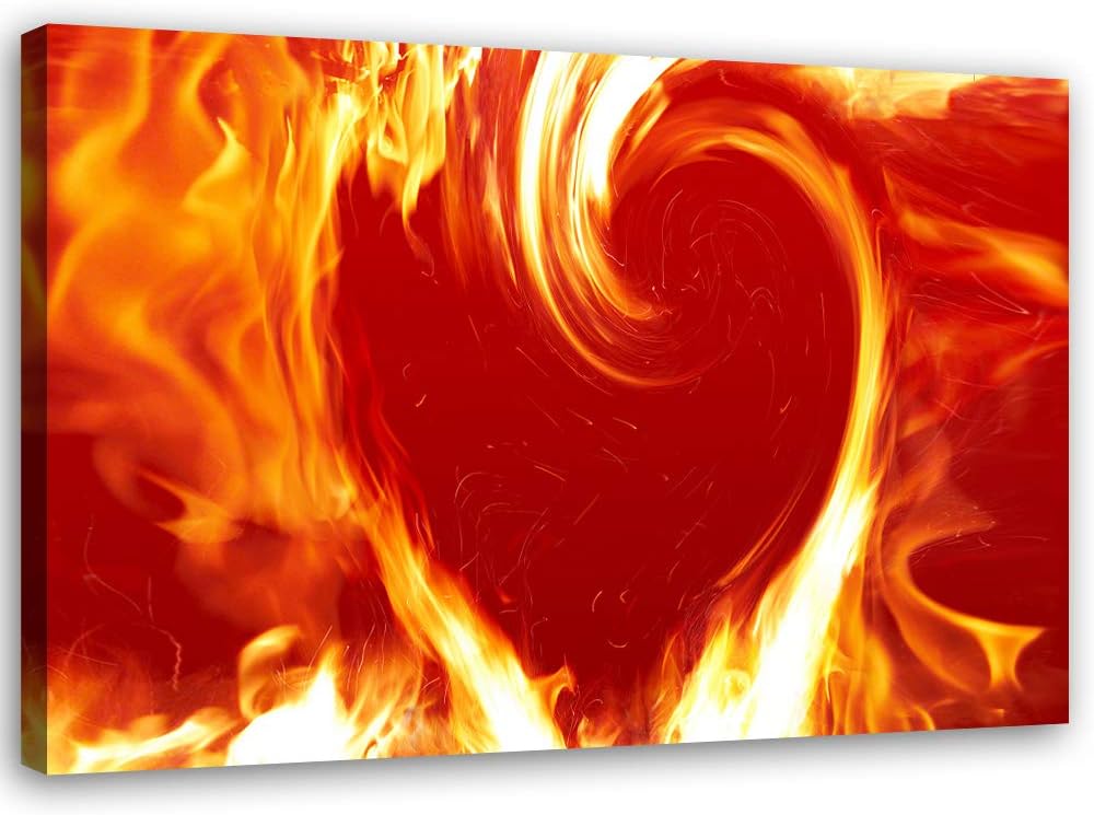 Feeby Bild auf Leinwand Herz Kunstdruck modern abstrakt Rot 80x60 cm M14332 80x60 cm, M14332 80x60 c