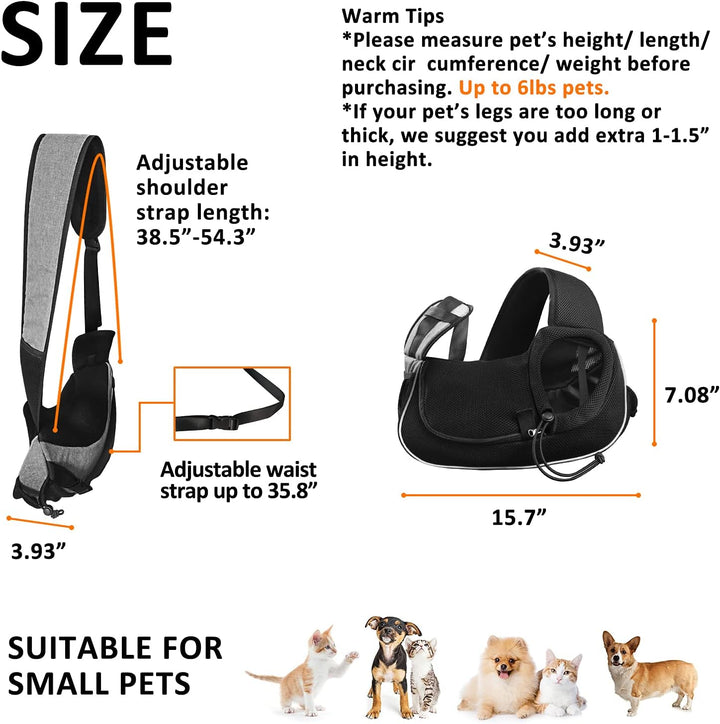 Gloppie Tragetuch für Kleine Hunde und Katze, Schultertasche Verstellbare mit Gepolsterte Schultergu