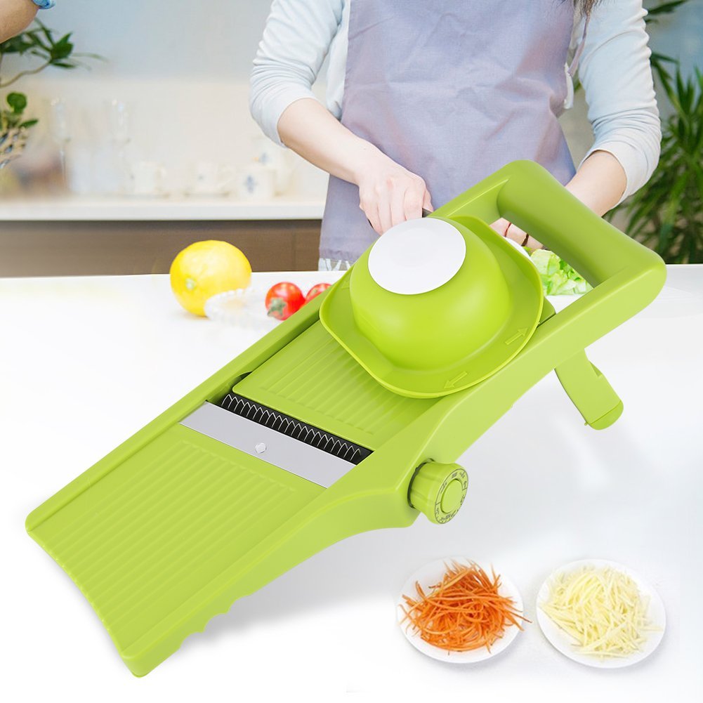 Manuelle Essen Slicer, Gemüsehobel 3 in 1 Gemüseschneider Profi Gemüsereibe Kartoffelschneider, just