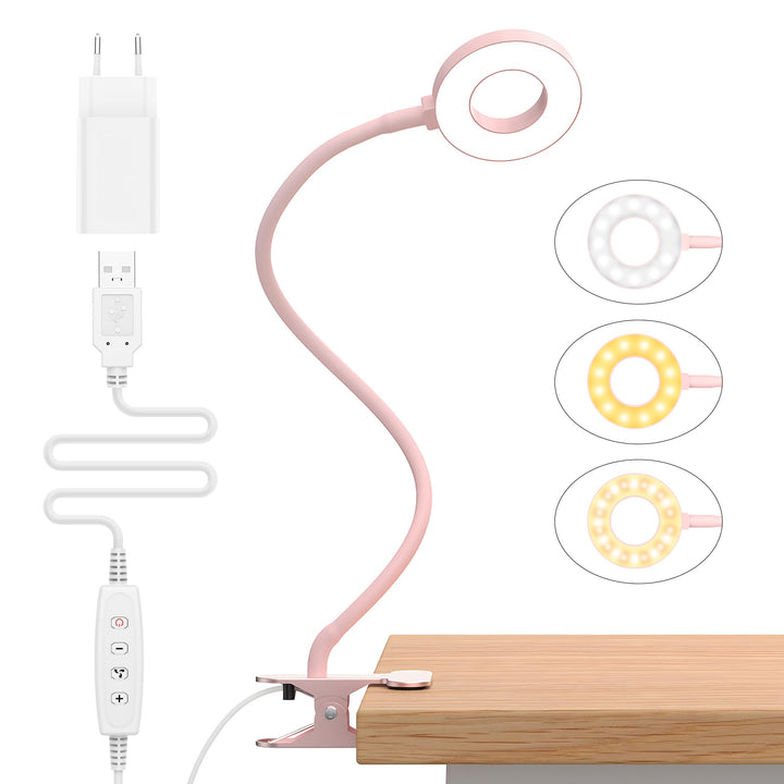iZELL 23 LED Leselampe Bett Dimmbar -【3 Modi & 10 Helligkeitsstufen】 Augenschutz Klemmlampe mit 40cm