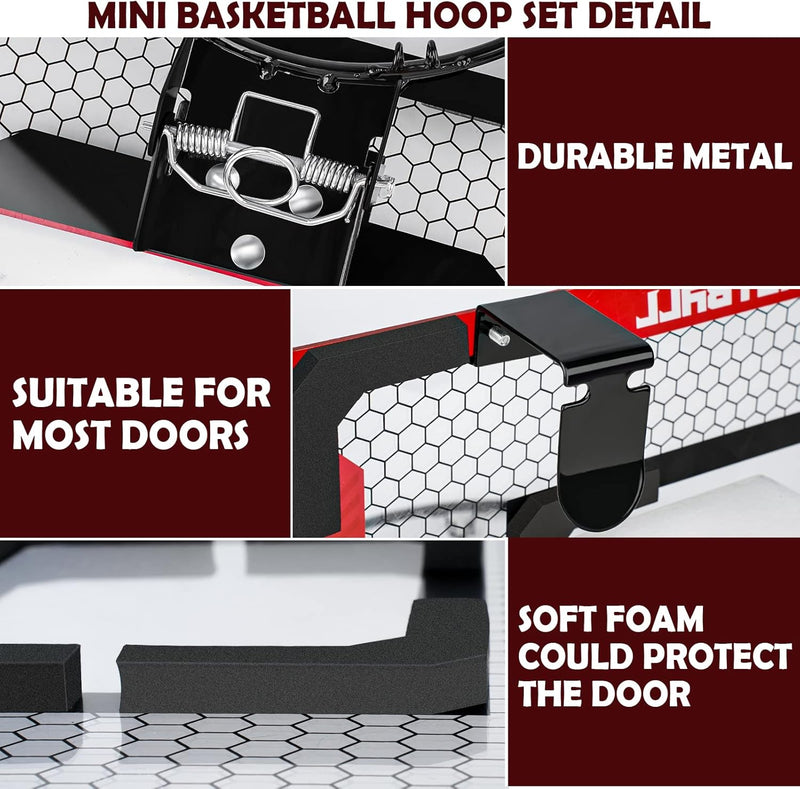 Basketballkorb Indoor Kinder, Geschenk für Jungen 6 8 10, Mini Basketballkorb Zimmer mit 2 Basketbal