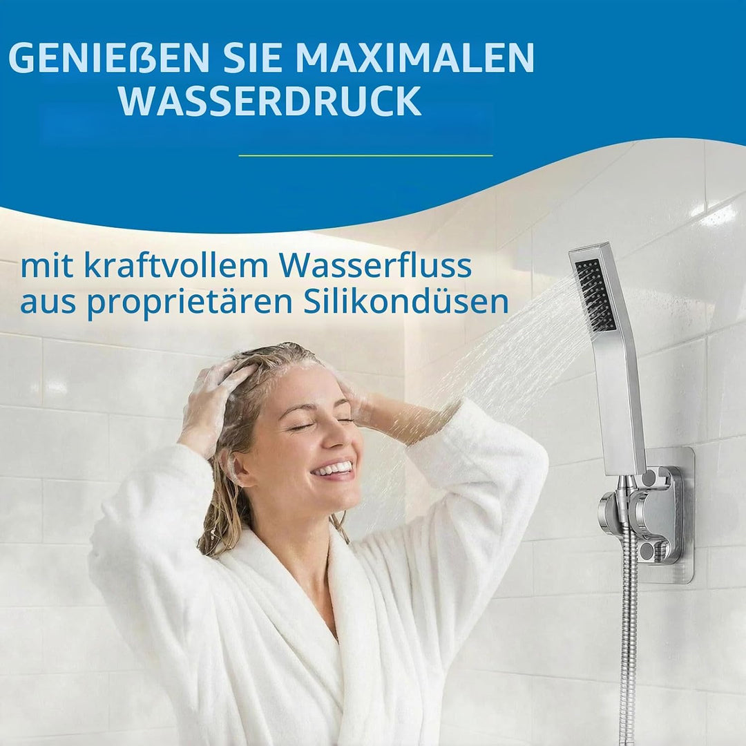 Handbrause Komplett aus Metall, Hochdruck-Duschköpfe von Voolan, Einfache Handbrause aus Chrom mit T
