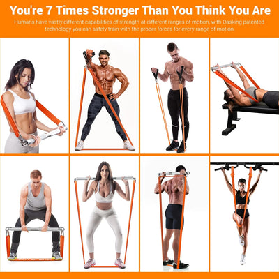 DASKING Fitnessbänder Krafttraining mit Stange, Resistance Bands Set